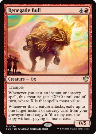 Renegade Bull (SOC-036) [Commander: Secrets of Strixhaven] MTG Single Wizards of the Coast