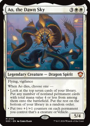 Ao, the Dawn Sky (SOC-135) [Commander: Secrets of Strixhaven] MTG Single Wizards of the Coast