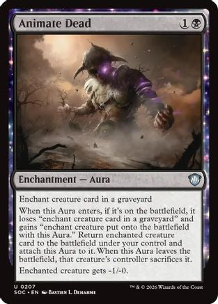 Animate Dead (SOC-207) [Commander: Secrets of Strixhaven] MTG Single Wizards of the Coast