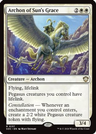 Archon of Sun's Grace (SOC-137) [Commander: Secrets of Strixhaven] MTG Single Wizards of the Coast