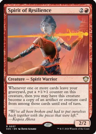 Spirit of Resilience (SOC-037) [Commander: Secrets of Strixhaven] MTG Single Wizards of the Coast