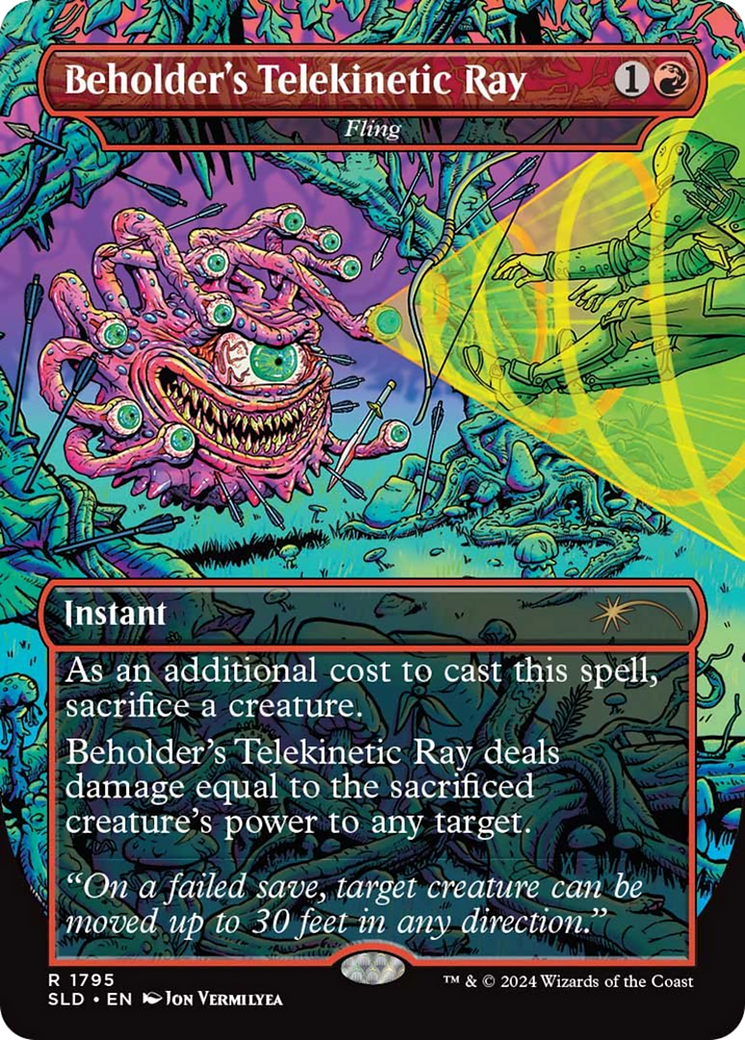 Beholder's Telekinetic Ray - Fling (SLD-1795) [Secret Lair] Drop (Borderless) MTG Single Wizards of the Coast