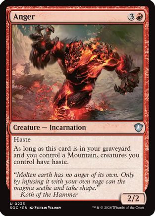 Anger (SOC-235) [Commander: Secrets of Strixhaven] MTG Single Wizards of the Coast