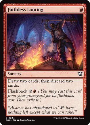 Faithless Looting (SOC-244) [Commander: Secrets of Strixhaven] MTG Single Wizards of the Coast