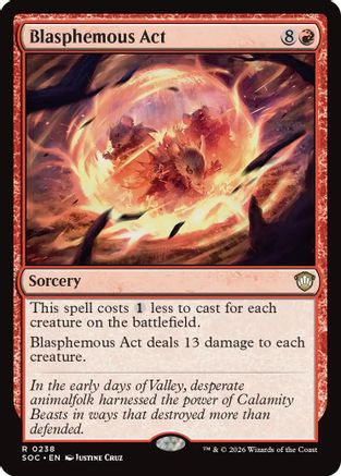 Blasphemous Act (SOC-238) [Commander: Secrets of Strixhaven] MTG Single Wizards of the Coast