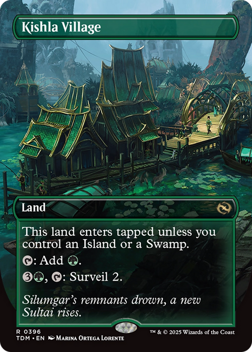 Kishla Village (Borderless) (TDM-396) [Tarkir: Dragonstorm] Foil MTG Single Wizards of the Coast