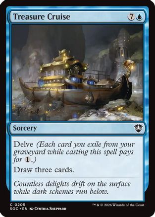 Treasure Cruise (SOC-205) [Commander: Secrets of Strixhaven] MTG Single Wizards of the Coast