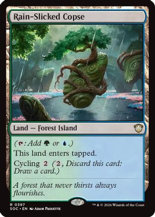 Rain-Slicked Copse (SOC-397) [Commander: Secrets of Strixhaven] MTG Single Wizards of the Coast