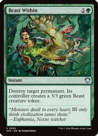 Beast Within (SOC-263) [Commander: Secrets of Strixhaven] MTG Single Wizards of the Coast