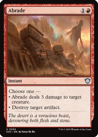 Abrade (SOC-234) [Commander: Secrets of Strixhaven] MTG Single Wizards of the Coast