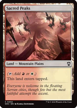 Sacred Peaks (SOC-402) [Commander: Secrets of Strixhaven] MTG Single Wizards of the Coast