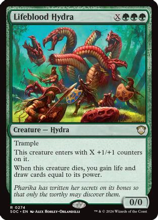 Lifeblood Hydra (SOC-274) [Commander: Secrets of Strixhaven] MTG Single Wizards of the Coast
