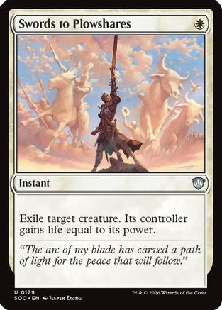 Swords to Plowshares (SOC-179) [Commander: Secrets of Strixhaven] MTG Single Wizards of the Coast
