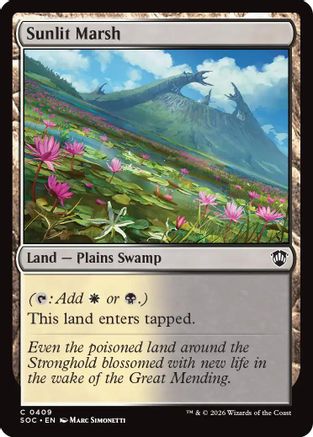 Sunlit Marsh (SOC-409) [Commander: Secrets of Strixhaven] MTG Single Wizards of the Coast