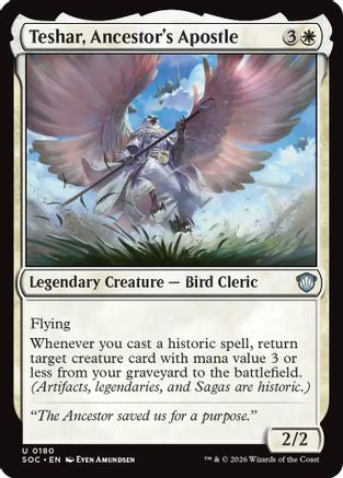 Teshar, Ancestor's Apostle (SOC-180) [Commander: Secrets of Strixhaven] MTG Single Wizards of the Coast
