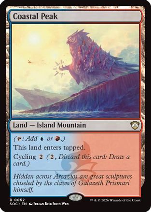 Coastal Peak (SOC-052) [Commander: Secrets of Strixhaven] MTG Single Wizards of the Coast