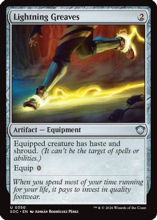 Lightning Greaves (SOC-350) [Commander: Secrets of Strixhaven] MTG Single Wizards of the Coast