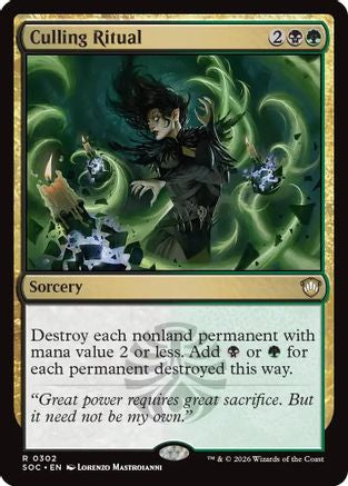 Culling Ritual (SOC-302) [Commander: Secrets of Strixhaven] MTG Single Wizards of the Coast