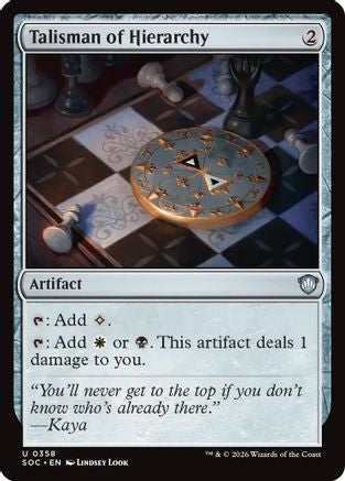 Talisman of Hierarchy (SOC-358) [Commander: Secrets of Strixhaven] MTG Single Wizards of the Coast