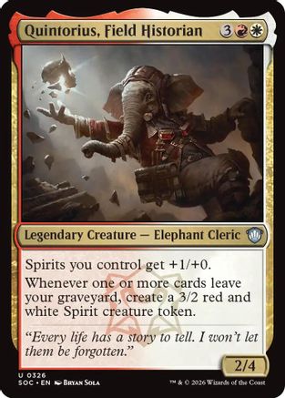 Quintorius, Field Historian (SOC-326) [Commander: Secrets of Strixhaven] MTG Single Wizards of the Coast