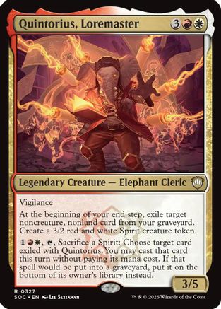 Quintorius, Loremaster (SOC-327) [Commander: Secrets of Strixhaven] MTG Single Wizards of the Coast