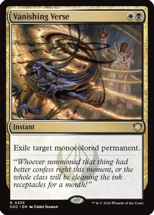 Vanishing Verse (SOC-335) [Commander: Secrets of Strixhaven] MTG Single Wizards of the Coast