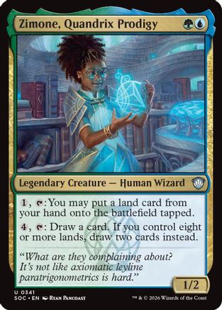 Zimone, Quandrix Prodigy (SOC-341) [Commander: Secrets of Strixhaven] MTG Single Wizards of the Coast