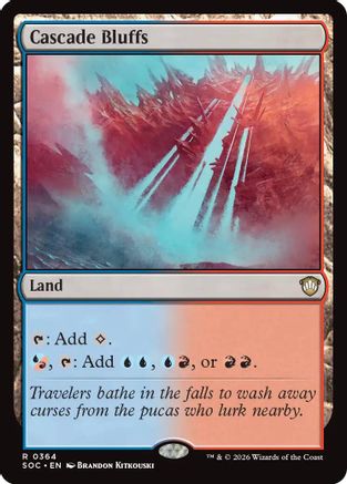 Cascade Bluffs (SOC-364) [Commander: Secrets of Strixhaven] MTG Single Wizards of the Coast
