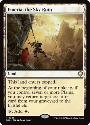 Emeria, the Sky Ruin (SOC-368) [Commander: Secrets of Strixhaven] MTG Single Wizards of the Coast