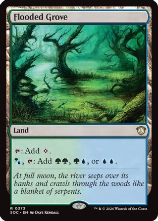 Flooded Grove (SOC-373) [Commander: Secrets of Strixhaven] MTG Single Wizards of the Coast