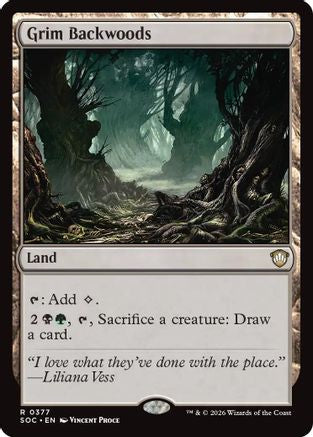 Grim Backwoods (SOC-377) [Commander: Secrets of Strixhaven] MTG Single Wizards of the Coast