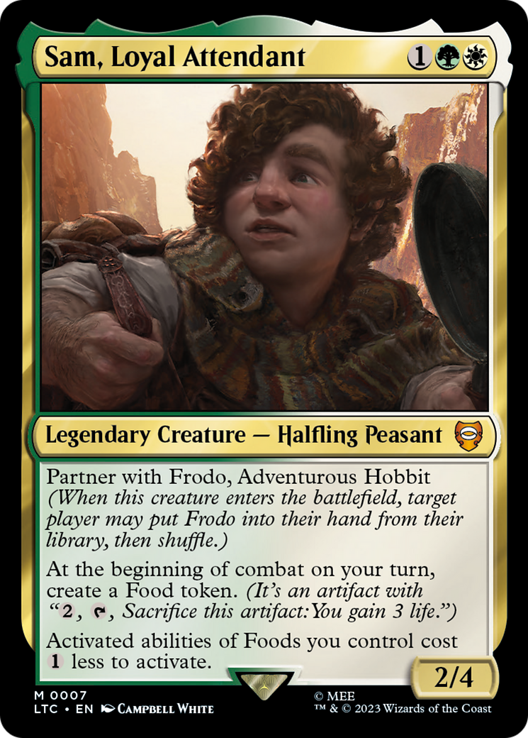 Sam, Loyal Attendant (LTC-007) [Tales of Middle-earth Commander] Foil MTG Single Wizards of the Coast