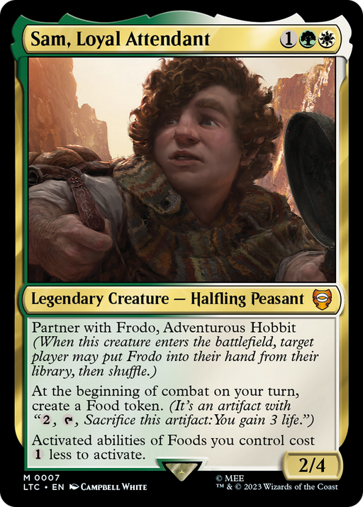 Sam, Loyal Attendant (LTC-007) [Tales of Middle-earth Commander] Foil MTG Single Wizards of the Coast