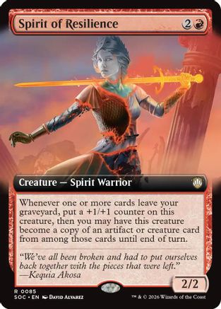 Spirit of Resilience (SOC-085) [Commander: Secrets of Strixhaven] MTG Single Wizards of the Coast