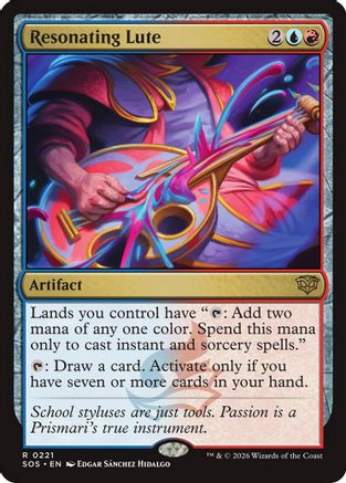 Resonating Lute (SOS-221) [Secrets of Strixhaven] MTG Single Wizards of the Coast
