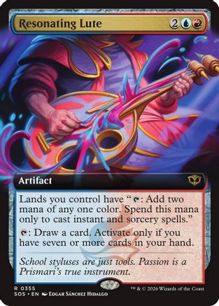 Resonating Lute (SOS-355) [Secrets of Strixhaven] Foil MTG Single Wizards of the Coast