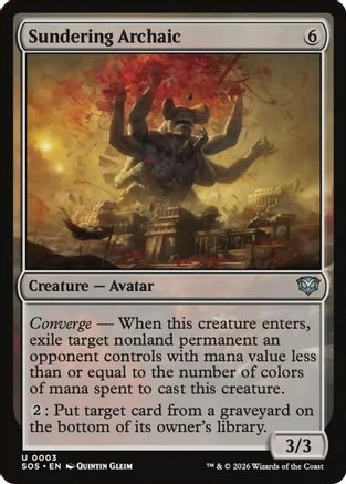 Sundering Archaic (SOS-003) [Secrets of Strixhaven] Foil MTG Single Wizards of the Coast