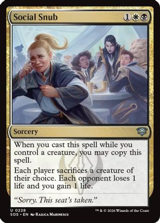Social Snub (SOS-228) [Secrets of Strixhaven] Foil MTG Single Wizards of the Coast