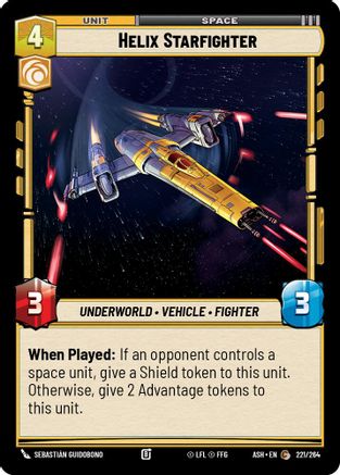 Helix Starfighter (221/264) [Ashes of the Empire] Star Wars: Unlimited Single Disney