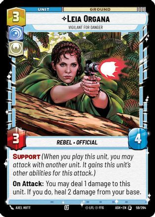Leia Organa - Vigilant for Danger (59/264) [Ashes of the Empire] Star Wars: Unlimited Single Disney