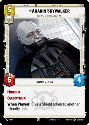 Anakin Skywalker - You Were Right About Me (255/264) [Ashes of the Empire] Star Wars: Unlimited Single Disney
