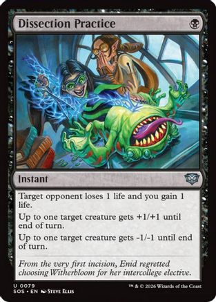 Dissection Practice (SOS-079) [Secrets of Strixhaven] Foil MTG Single Wizards of the Coast