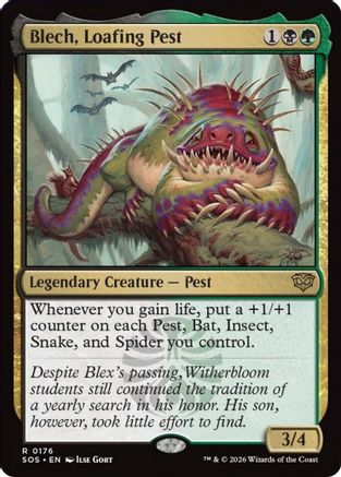 Blech, Loafing Pest (SOS-176) [Secrets of Strixhaven] Foil MTG Single Wizards of the Coast