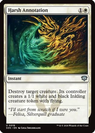 Harsh Annotation (SOS-018) [Secrets of Strixhaven] Foil MTG Single Wizards of the Coast