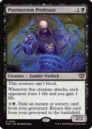 Postmortem Professor (SOS-093) [Secrets of Strixhaven] Foil MTG Single Wizards of the Coast