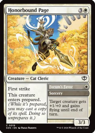 Honorbound Page (SOS-019) [Secrets of Strixhaven] Foil MTG Single Wizards of the Coast