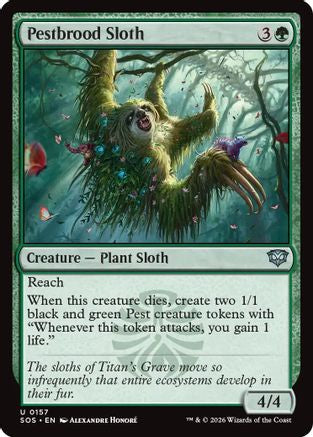 Pestbrood Sloth (SOS-157) [Secrets of Strixhaven] Foil MTG Single Wizards of the Coast
