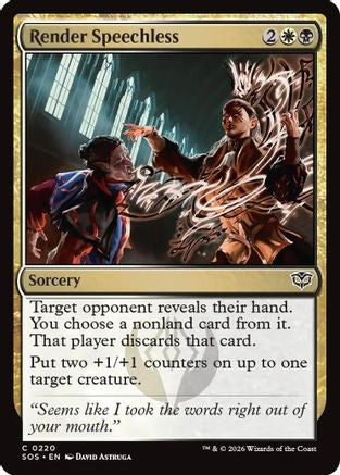 Render Speechless (SOS-220) [Secrets of Strixhaven] MTG Single Wizards of the Coast