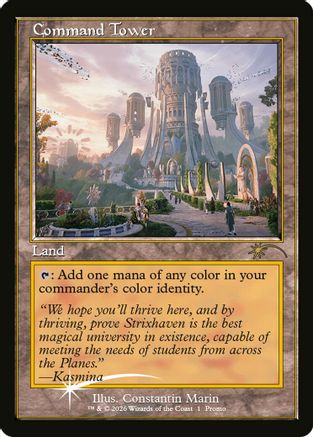 Command Tower (Strixhaven: Omens of Chaos) (MEDIA-001) [Media Promos] Foil MTG Single Wizards of the Coast