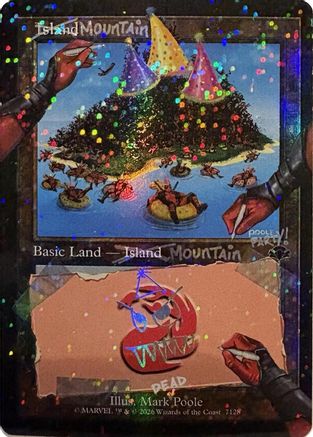 Mountain (7128) (Pool Party Foil) (SLD-7128) [Secret Lair] Drop Series Foil MTG Single Wizards of the Coast